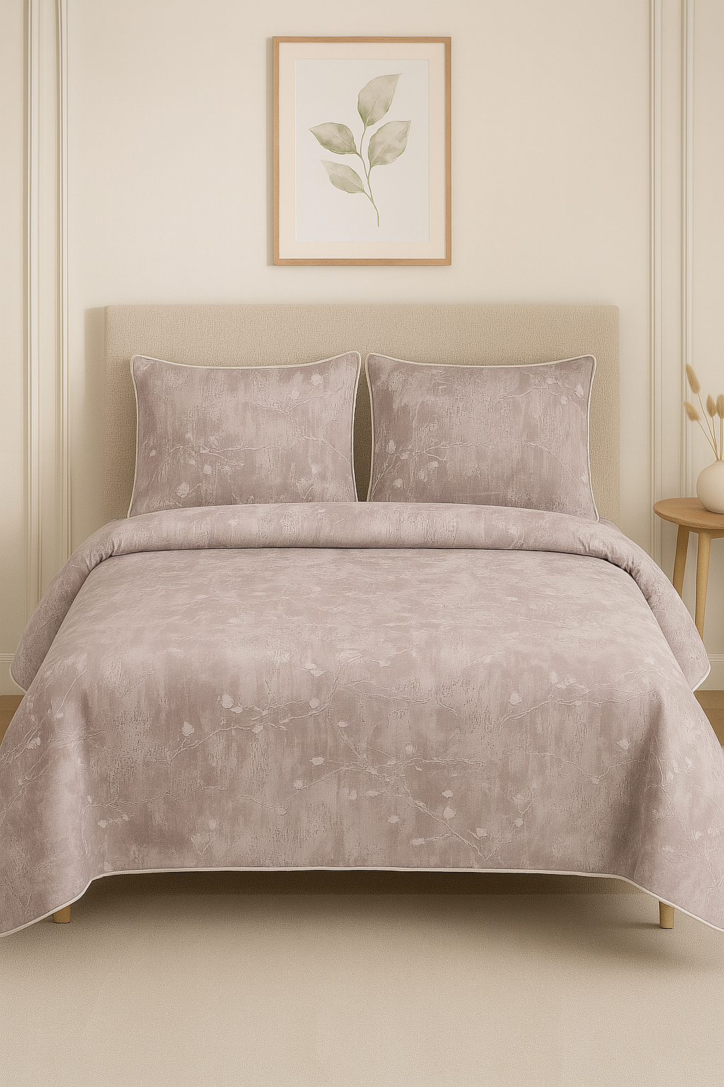 Shayan Collection – Lilac Whisper 210 TC Pure Cotton Bedsheet Set