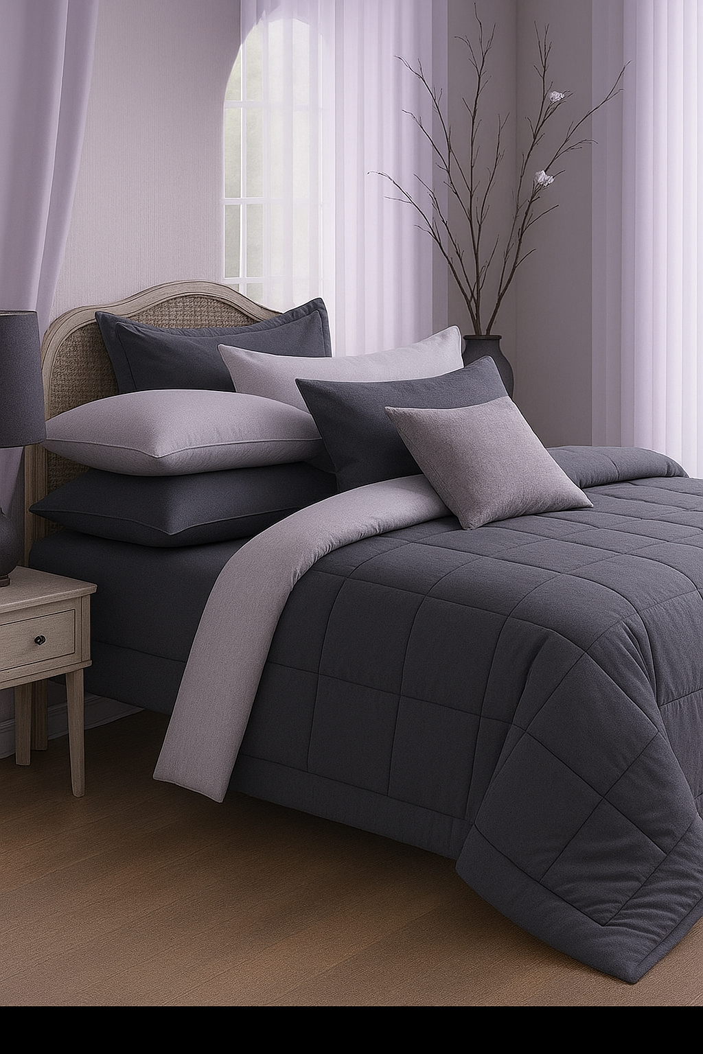 Aalingan - Dark grey all season reversible comforter