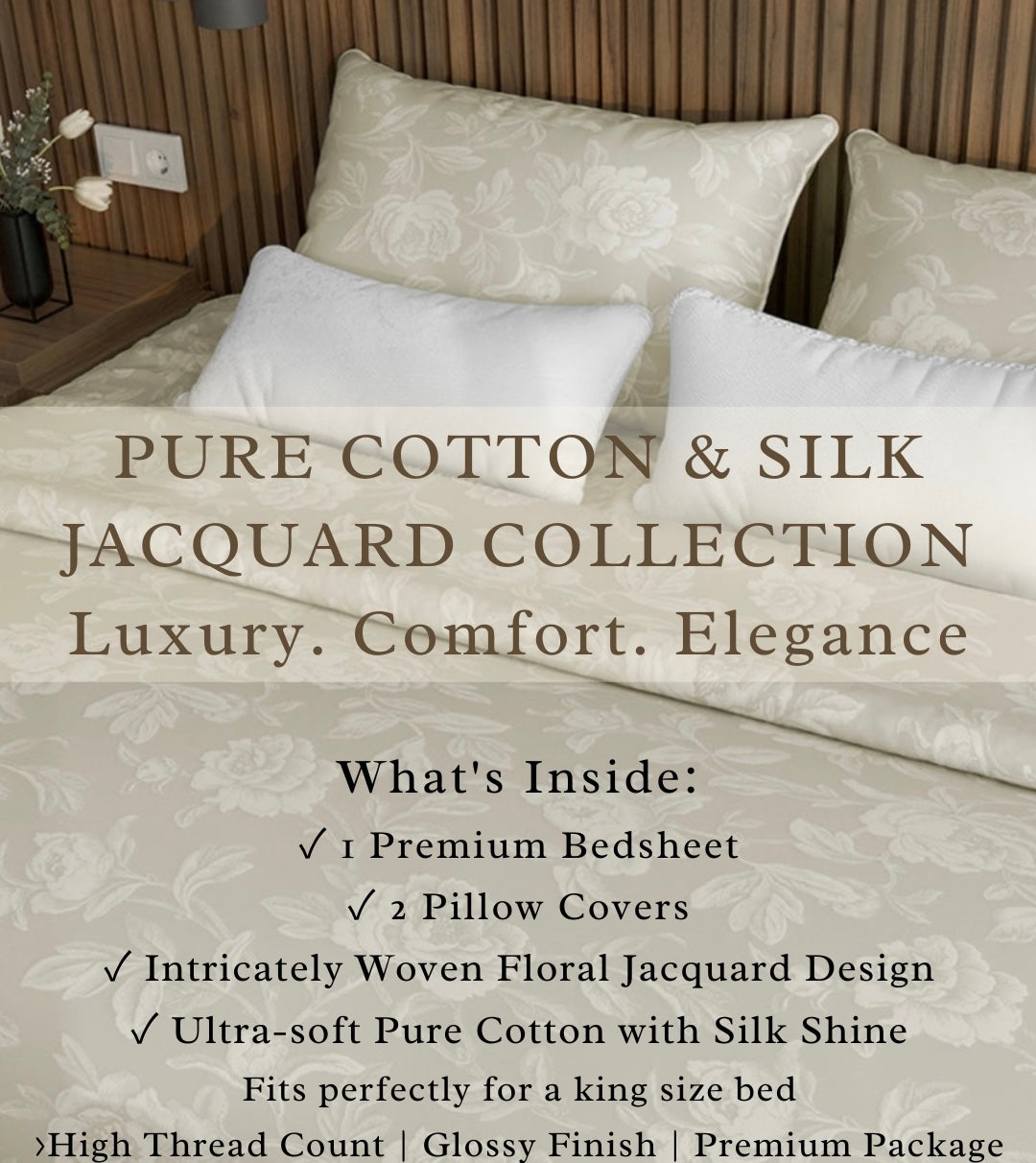 Shayan - Pure Cotton and Silk Jacquard bedsheet