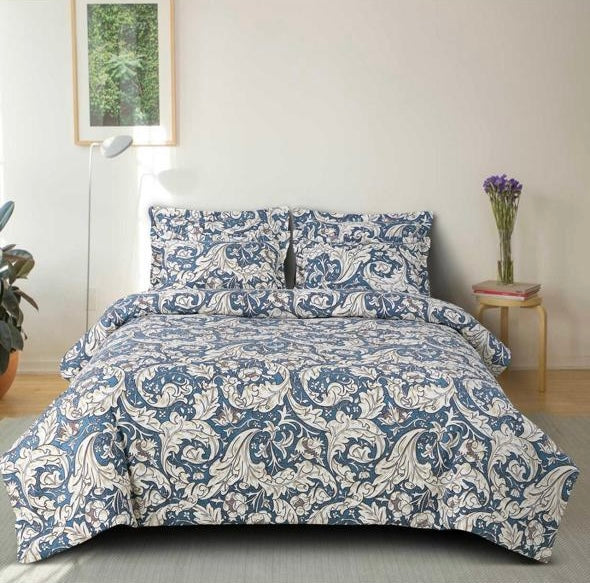 Urban Daily – Indigo Elegance Poly-Cotton Bedsheet Set