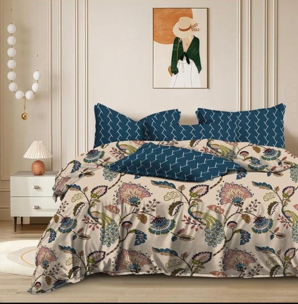 Urban Daily – Blooming Elegance king size Poly-cotton Bedsheet Set