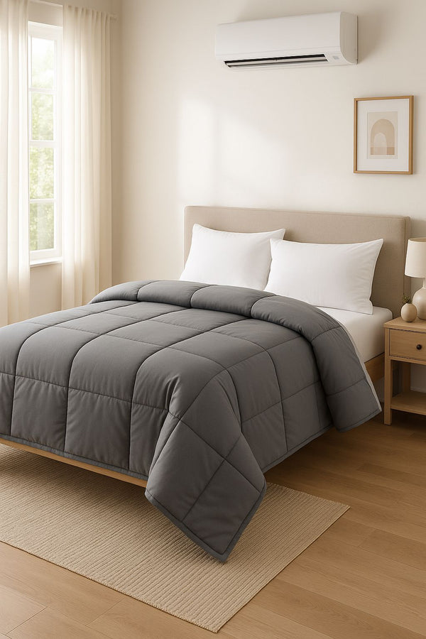 Aalingan - Dark grey 200 GSM reversible winter comforter