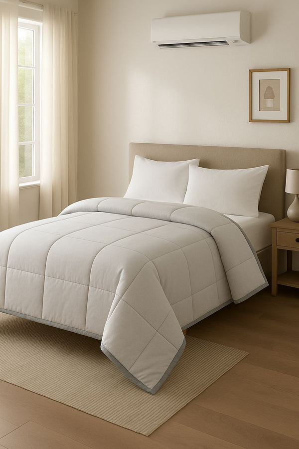 Aalingan - Light Grey 200 GSM Reversible Winter Comforter