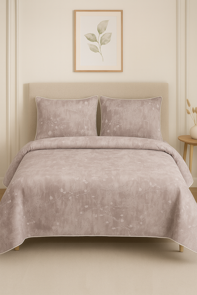 Shayan Collection – Lilac Whisper 210 TC Pure Cotton Bedsheet Set